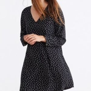 Madewell Star Printed Button Back Silk Dress